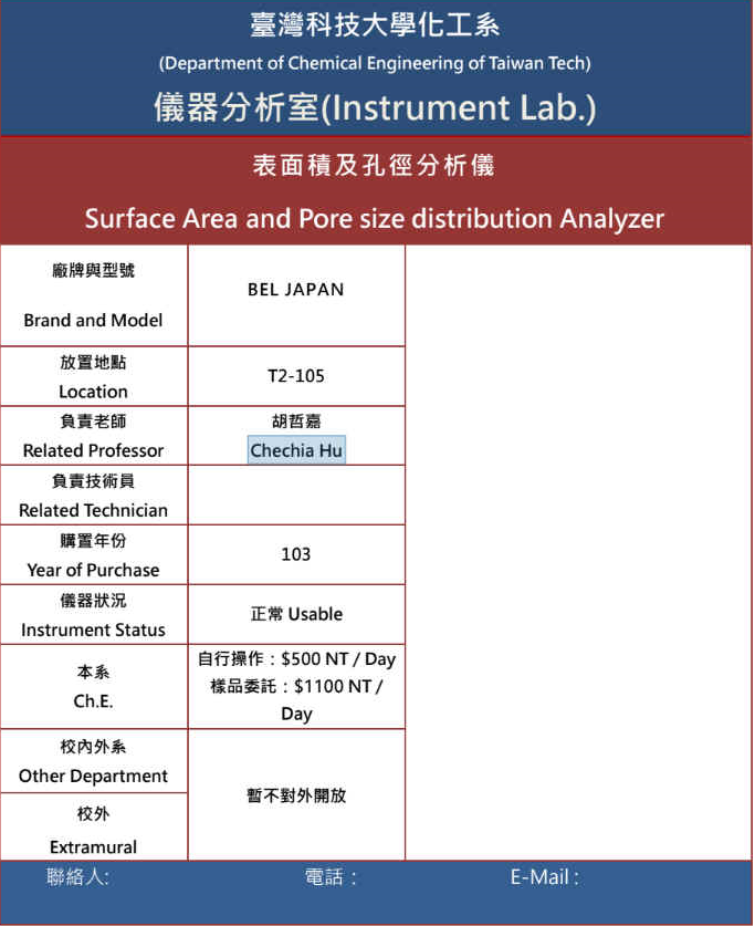 78. 表面積及孔徑分析儀
