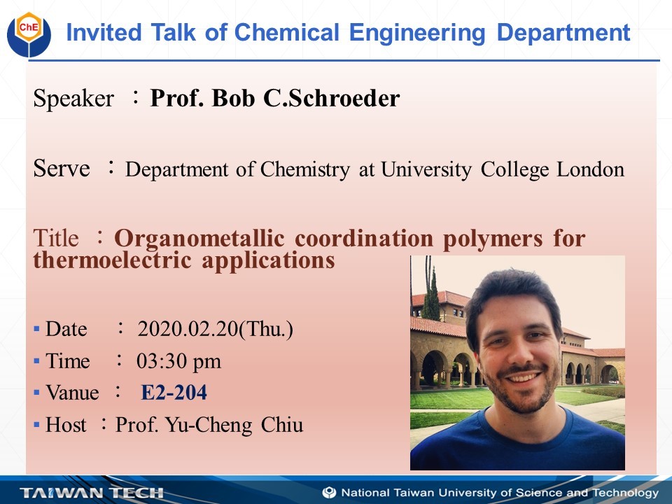 2020.02.20 Invited Talk of Chemical Engineering Department -Prof. Bob C.Schroeder